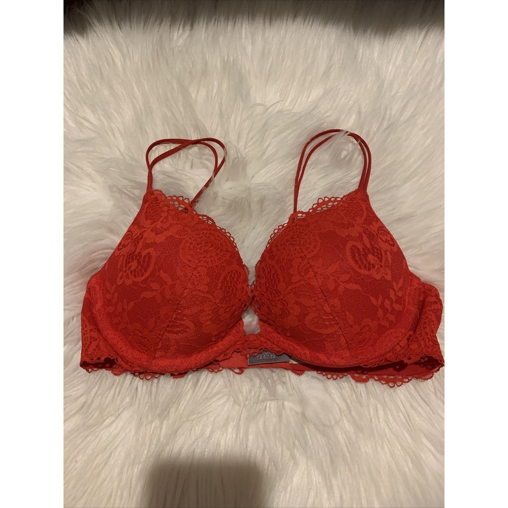 victoria secret verysexy push up bra 34B red hot floral pattern mint condition